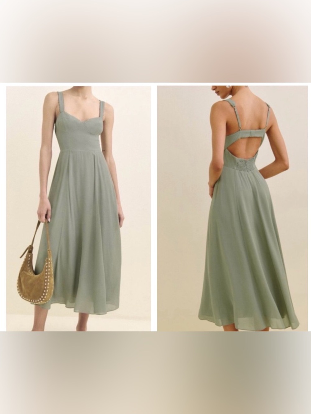 NWT Reformation Lela Dress in Seafoam Size 8